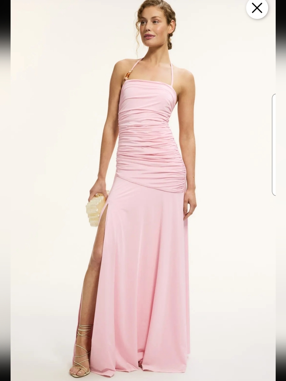 Elle Zeitoune Cole Pink Halter Gown Size XS
